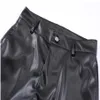 Black Mens High Street Straight Casual Pencil Faux Leather Pants291d