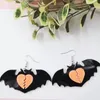 Dingle örhängen akryl Big Circle Black Spider Web Cobweb Drop For Women Punk Breaken Heart Bat Halloween Jewelry Gift