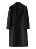 Mélanges de laine pour femmes Mauroicardi automne hiver Long chaud noir Trench manteau hommes simple boutonnage luxe laine mélanges pardessus 2022 haute qualité vêtements HKD230904