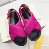 Sandals Famous Designer Women Shoe Fashion Pink Blck Calfskin Fussbett Blue Femme Slides House Shoes