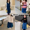 Broeken Jeans met wijde pijpen voor meisjes 2023 Herfst Kinderkleding Casual broeken voor kinderen met losse sleepstaart