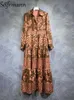 الفساتين الأساسية غير الرسمية Seifrmann جودة عالية الصيف مصمم أزياء للأزياء مصممة كبيرة أرجوحة فانوس فانوس طويل الأكمام الفساتين المطبوعة LST230904