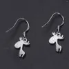 Dangle Earrings Women Christmas Reindeer Shape Drop Earring (Color: Red)