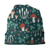 Bérets Magic Forest Bonnet d'hiver Bonnet Femme tricoté chapeaux rue plein air Ski champignons dessin animé Skullies bonnets