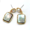 Dangle Earrings Women Drop Fashion Freshwater Pearl Ladies Square Shell For Party Jewelry Dropship