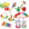 Rattles Mobiles Baby Toys Montessori Wooden Sand Hammer Enlightenment Blocks Puzzle Game Development 0 12 Months 230901