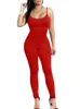 2023 New Casual Leggings Women Jumpsuits Playsuits Suspenders Square Collar Sports Fitness Yoga Wear