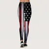 Calças ativas do dia da independência, bandeira americana, estampa colorida desbotada, leggings para meninas, cintura alta, push up, elástica, fitness, mulheres apertadas