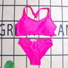 Bikini con cuello Halter para mujer, traje de baño de marca a la moda, camisola con cuello en V, traje de baño de cintura alta, conjunto de baño para playa