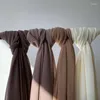 Vêtements ethniques Luxe Personnalisé Hijab Coffret Cadeau Femmes Musulman Mousseline Écharpe Islam Châle Couleur Unie Tête Wrap Foulard Femme