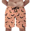 Men's Shorts Summer Gym Black Bat Design Sports Fitness Flying Bats Print Beach Short Pants Cute Fast Dry Swimming Trunks Plus Size