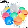 Party Balloons 10st magnetiskt återanvändbart vatten Summer Bomb Splash Balls Outdoor Beach Spela Toy Pool Games for Kids Drop Delivery Dhukf