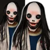 Party Maskers Halloween Horror Grimas Ghost Masker Enge Zombie Latex Huid met Lang Haar Realistische Griezelige Cosplay Props 230904