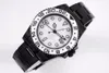 VR Factory produkuje mechaniczne zegarki z serii mężczyzn z serii męskiej Diamond Contain Case Black and White Ceramic Dial White Ceramic Bezel Sapphire Glass