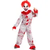 Besondere Anlässe Umorden Fantasia Purim Halloween-Kostüme für Kinder Kinder Jungen Gruseliger gruseliger blutiger Killer Zirkusclown Narrenkostüm Cosplay 230901