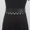 Bältes kvinnors landningsmode Silver Buckle Pu Leather Cummerbunds Female Dress Corsets Midjeband Decoration Wide Belt R843