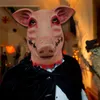 Maski imprezowe Halloween Scary Saw Pig Head Mask Cosplay Party Corible Animal Masks Horror dla dorosłych kostium Fancy Akcesoria Drop 230904