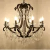Lampes suspendues Lustre moderne cristal noir lustre de luxe El lustres décor à la maison E14 LED lumières