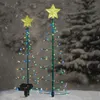 Other Event Party Supplies Christmas Tree LED Lights Solar Metal Spiral String Light Indoor Outdoor Holiday Decoration Lamp for Home Garden 230901