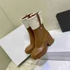 مصمم Betty Boots Luxury Women Rubber Rubber Boots Boots Short Martin Boots Calfskin Leather and Canvas Stritory Winter Boot Size 35-40