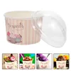 Disposable Dinnerware 50pcs Paper Cup Ice Cream Dessert Yogurt Bowls Cake Sundae Pudding Container Treat Lids Containers Lid Party Food 230901