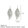 Dangle Earrings CPOP Feather Guit Goat Leather for Women Fashion Glitter Pendant Leaf Actions Exclies Jewelry Association