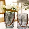 Vases S 1pcs Creative Hydroponic Glass Vase U-shaped Transparent Bag Soilless Cultivation Handheld Home Decoration