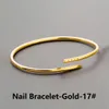 Een klassieke 3,0 mm dunne designerarmband voor dames gouden armband nagelarmbanden sieraden 18k Niet allergisch