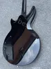 Guitarra elétrica sólida preto cromado peças creme pólo aberto captadores ponte e cauda uma peça ébano com incrustação de bloco