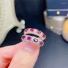 Cluster Rings Classic 925 Silver Band Ring For Party 3mm 4mm Natural Garnet Sterling Jewelry Gift Girl