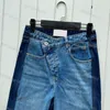 Dżinsy damskie skórzane etykieta Patchwork luźne spodnie super wszechstronne, swobodne spodni dla jeansowych nóg