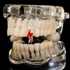 Yellow White Gold Plated Grillz Dental Grills Red Braces Vampire Teeth Hip Hop Personality Women Men Punk Jewelry Gift