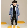 Jackets 2023 Winter Boys Jacket Solid Color MidLength Keep Warm Cold Protection Hooded Down Cotton Windbreaker Coats For 310 Years 230904