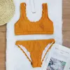 Kobiety stroje kąpielowe z zapinane bikini żebrowanie push upnie stroju stole na plaży stroje bikini 2023 Kobiety trendy kostium kąpiel