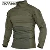 T-shirts pour hommes TACVASEN Chemises de travail pour hommes 14 Zip Chemises de chasse à manches longues Chemises de randonnée de pêche en plein air Casual Pull Tops Résistance à l'usure 230901