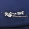 Orecchini a bottone Elegante grande orecchino a goccia CZ Nappa Argento Colore Regalo di San Valentino per donna di lusso YME5759