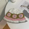 Beanie/Skull Caps Summer Flower Crochet Hat Funny Novelty Beanies Knit Cap Bucket Hat Women Korean Style Panama Y2k Accessories 230904