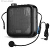 Portabla högtalare 12W röstförstärkare Portable Mini med ljudförstärkande musik som spelar Wired Microphone Headset Midjebandet 2000mah Battery Q230904