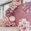 Inne imprezy imprezowe zapasy Macaron Butterfly Balon Garland Arch Zestaw urodzinowy Dzieci Baby Shower Girl Lateks Ballon Sain Wedding 230904