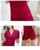 Vrouwen Nachtkleding Tulin Mode Zomer Bordeaux Pyjama Set Sexy Kant ShirtShorts Vrouwen Slaap Femme 2 Stuks Korte Mouw Pijamas pak