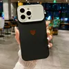 Fashion Heart Love Large Window Cases For Iphone 15 14 Plus 13 Pro MAX 12 11 Iphone15 X XS MAX XR Crystal Bling Two Colors Soft TPU Fine Hole Mobile Phone Back Cover Skin