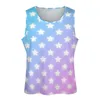 Men's Tank Tops White Stars Print Top Colorful Fashion Daily Workout Mens Printed Sleeveless Vests Plus Size