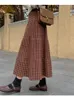 Jupes Kpop jupe à carreaux été taille haute une ligne bureau dame femme bas cheville longueur Y2K Streetwear élégant américain Vintage 230901