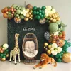 Autres fournitures de fête d'événement Sage Green Balloon Garland Arch Kit Jungle Safari Anniversaire Décoration Baby Shower Boy Wild One 230904