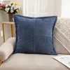 Pillow Solid Striped Cross Stitching With Wide Brim Corduroy Pillowcase Bedside Sofa Square Cover