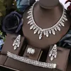 Charmarmband Janekelly 4st Bridal Zirconia Full smyckesuppsättningar för Women Party Luxury Dubai Nigeria CZ Crystal Wedding Jewelry Set 230901