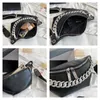 Sacs de ceinture de chaîne Sac à bandoulière à bandoulière femme Sacs de taille noirs Pack de poitrine PU Nouveau sac banane Femme Sac de ceinture Casual Lady Pack de taille Hip pack 230715