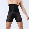 Modeladores de corpo masculino cintura alta calças de emagrecimento treinador barriga controle compressão shaper estômago abdômen cinto roupa interior260f