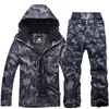 Autres articles de sport -30 Camouflage Vêtements de neige pour hommes Ensembles de combinaison de ski Costume de snowboard 10k imperméable plus épais vêtements de glace chauds vestes et pantalons 230904