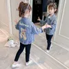 Vestes Filles Mode Perle Denim Veste Printemps 2023 Enfants Style Coréen Top Enfant Bébé Paillettes Jean Manteau Enfants Vêtements XMP85